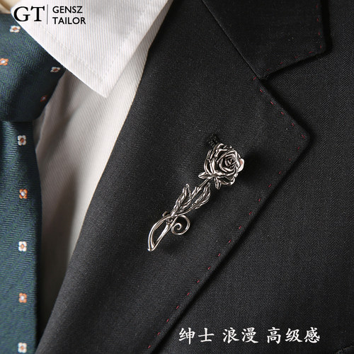 玫瑰花胸针古银色礼盒装
