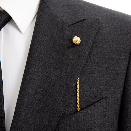 24K镀金驳头链珠宝级不锈钢