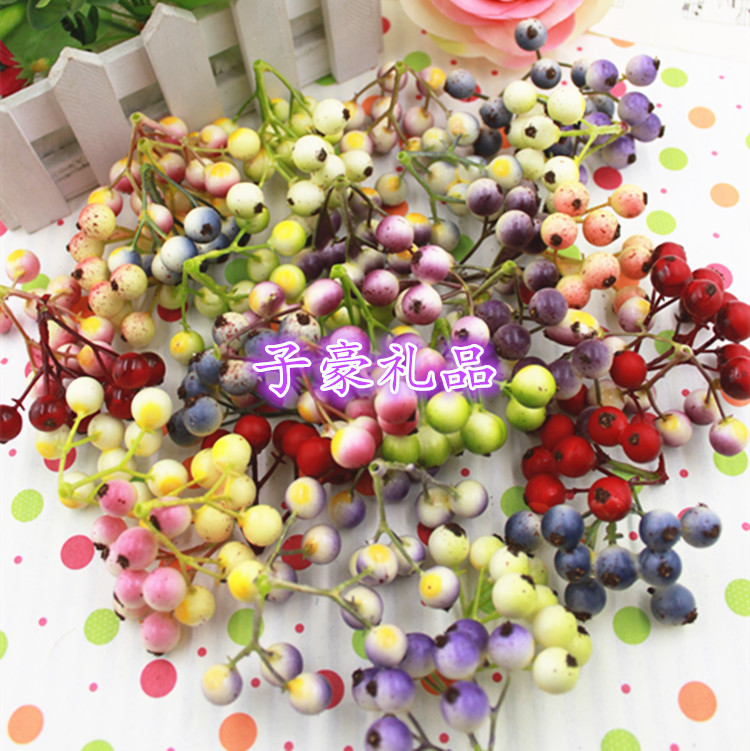DIY仿真材料插花配材 摄影道具橱窗装饰 高仿真小浆果野果蓝莓果
