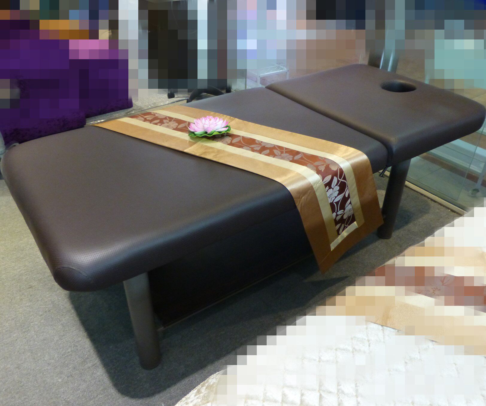 美容院用纹绣美体推拿美容床养生馆粗腿床架带头洞推拿按摩床