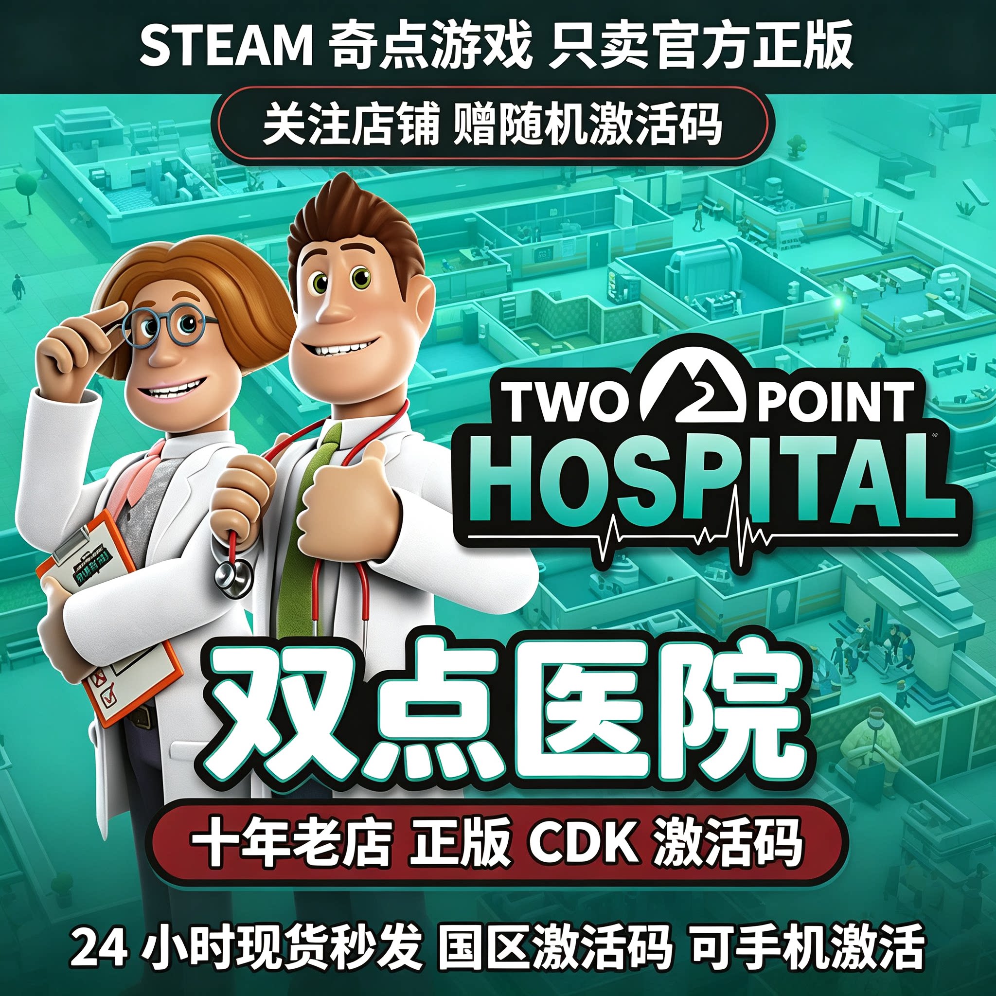 《双点医院》Steam正版国区激活码 CDK 自动发货 中文游戏 兑换码图片
