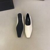 方头平底单鞋 女百搭通勤风深口鞋 软底舒适真皮豆豆鞋 韩版 春小皮鞋