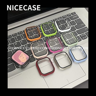 NICECASE适用简约糖果色iwatchS10壳膜一体表壳苹果S9876se/Ultra