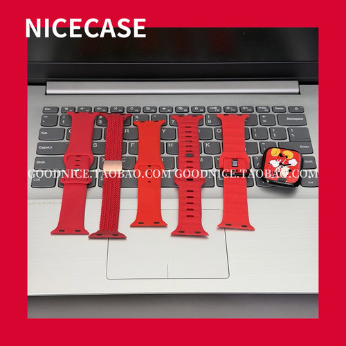 NICECASE新年大红色表带适用苹果手表applewatchs11代s10/s9se3潮