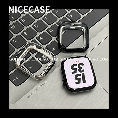 NICECASE高级感电镀软表壳框适用苹果S10代applewatchs9876se百搭