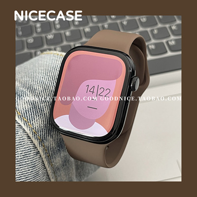 NICECASE2025年新陶土色运动硅胶表带适用苹果iwatchs10代s98se潮