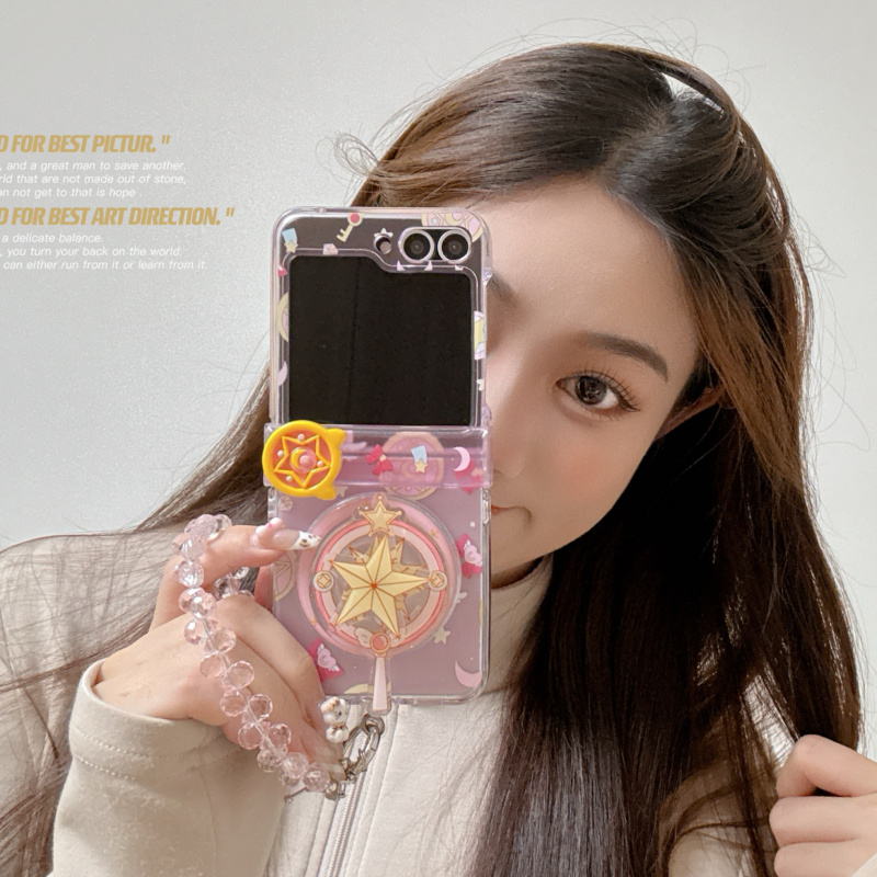 ins小清新美少女魔法棒适用Galaxy三星Zflip7手机壳创意新款ZFlip6折叠屏磁吸支架zflip5防摔保护套手链