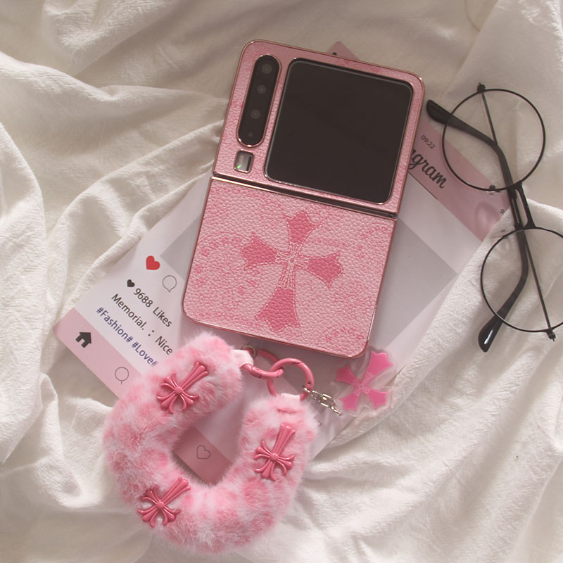 适用华为puraX手机壳pocket2潮牌个性十字架OPPOFindN3Flip折叠屏小米mixflip2荣耀MagicVFlip三星zflip7/6/5