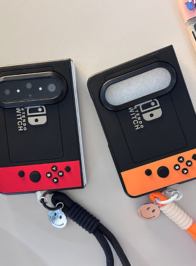 适用华为puraxmax手机壳创意立体游戏机任天堂手柄折叠屏PURAXMAX典藏版手链带屏幕边框防摔保护套网红男女款