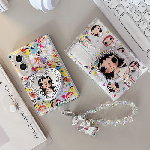 ins可爱卡通小玉女孩适用三星ZFold8Ultra手机壳zfold8防摔保护套新阔折叠zfold8wide磁吸支架zfold5/6/7外壳