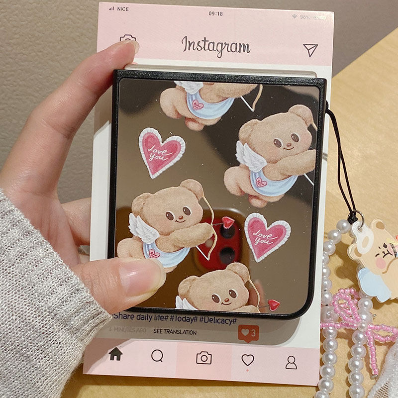 适用华为PuraX手机壳Pocket2日韩ins丘比特爱心卡通奶黄小熊OPPOFindN3Flip折叠三星ZFlip7/6/5小米mixflip壳