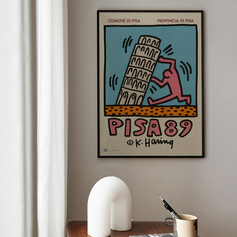 凯斯·哈林Keith Haring 涂鸦卡通北欧loft工作室个性装饰画挂画图片