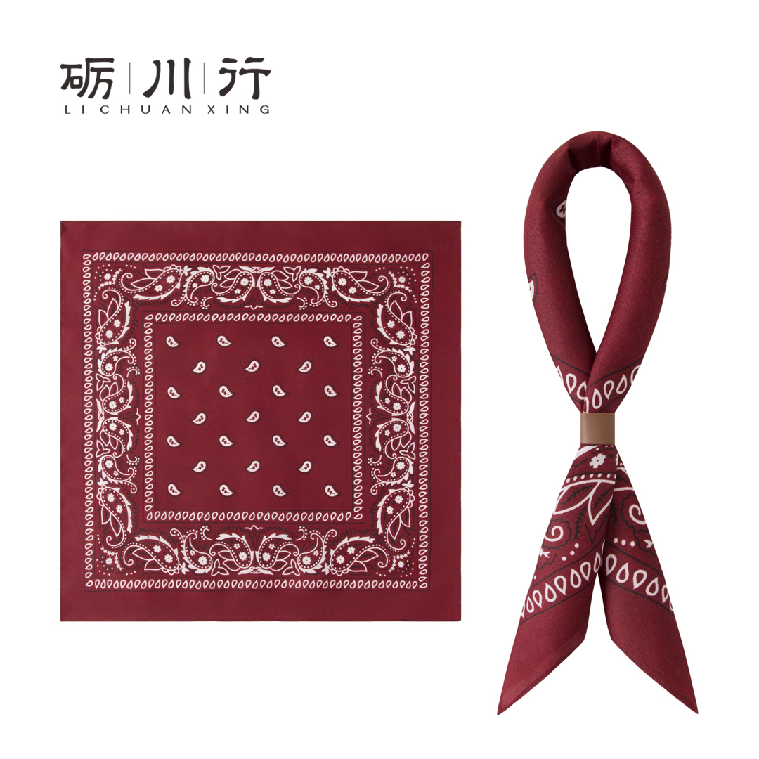 美式复古潮男酷boy纯棉小方巾