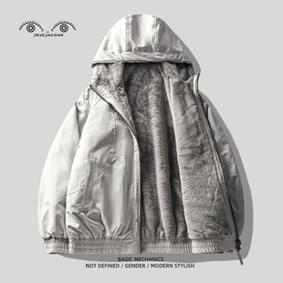 Origine系列高端重磅仿貂绒加厚双面穿棉服男派克服冬季保暖外套