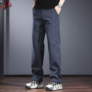 户外三防休闲裤男秋冬款宽松直筒冲锋裤加绒登山徒步拒水软壳裤潮