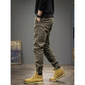 加绒2025新款 小脚长裤 束脚工装 男痞帅男款 冬季 秋冬修身 裤 休闲裤 子