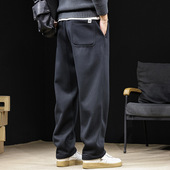 男士 休闲长裤 秋季 直筒运动裤 2025新款 收脚卫裤 子宽松大码 秋冬加绒