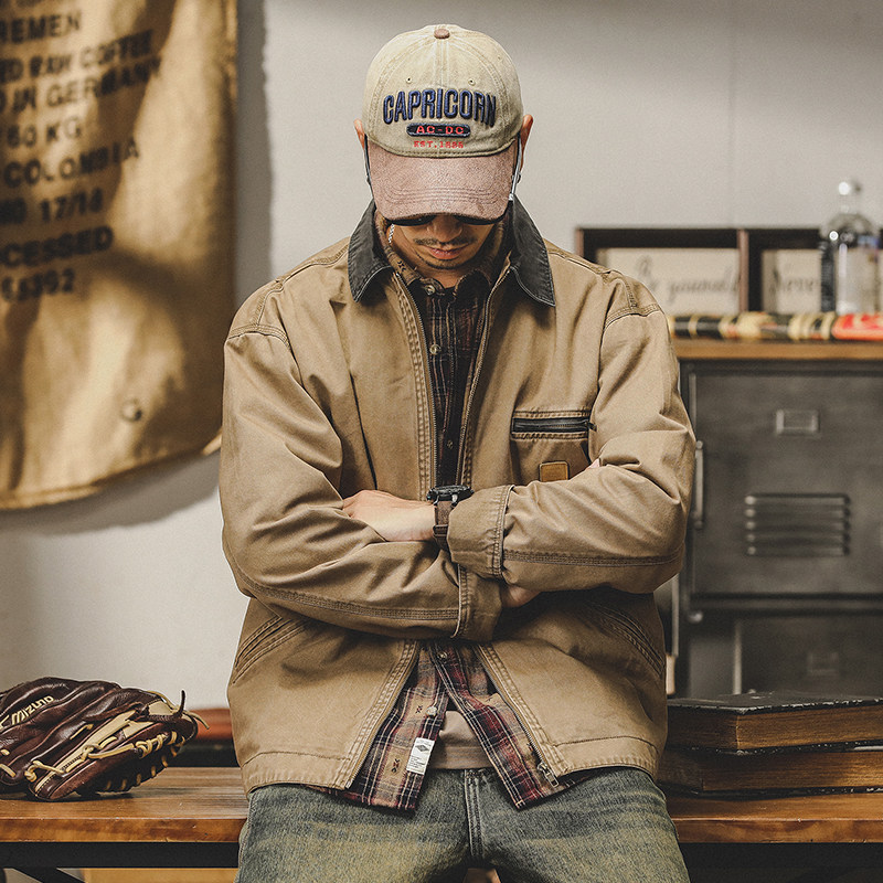 美式复古春秋底特律夹克男款2026新款休闲宽松潮牌春季工装外套男