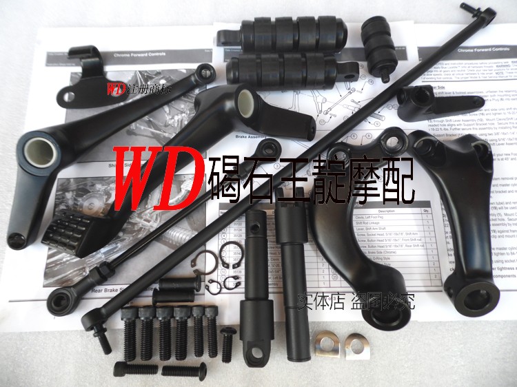 无损按装 哈雷883 XL1200 03-19 改装前置脚踏总成 刹车杆 挂档杆