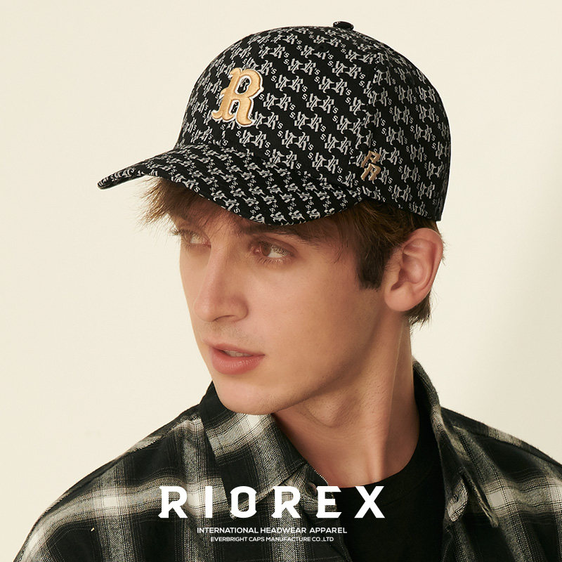 riorex印花刺绣时尚风街拍弯檐帽