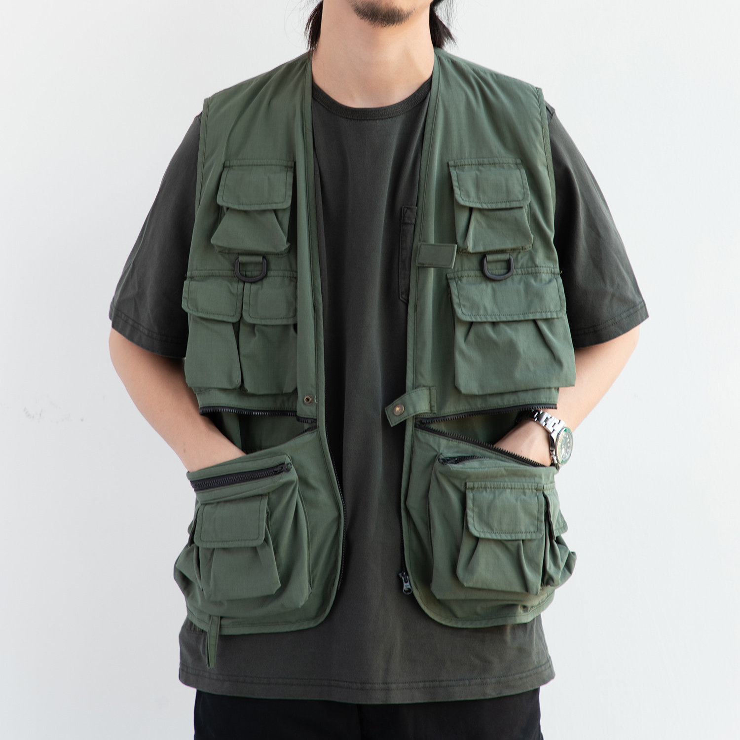 staph 19ss 日本面料工装多口袋层搭战术马甲 余文乐