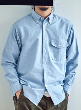 老芬 staph 日本进口牛津纺面料纯棉日常长袖衬衣衬衫 紫标版型