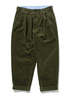 老芬STAPH  灯芯绒纯宽松版棉阔脚长裤余文乐dcdt