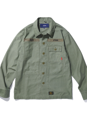 STAPH 军绿黑色工装衬衣夹克外套衬衫 HBT LS余文乐