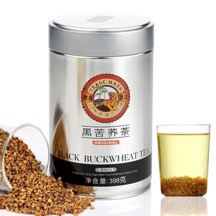 包邮 虎标行苦荞茶 大凉山全胚芽黑苦荞茶 虎标黑苦荞茶398g罐装