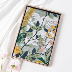 【双韵幽境】双面花罗提花大方巾百搭送礼桑蚕丝丝巾围巾女