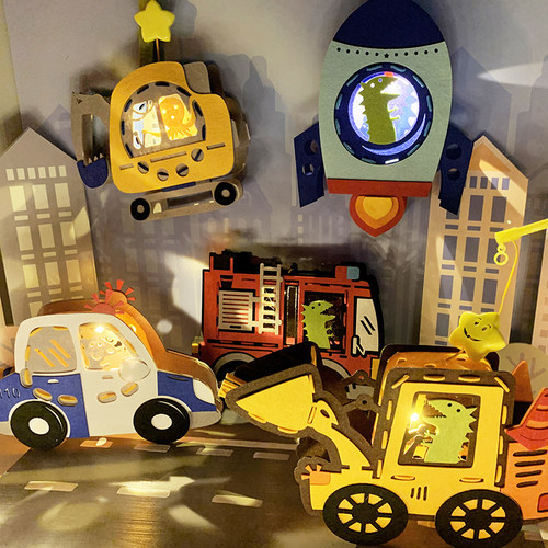 中秋小朋友手工卡通恐龙灯笼发光