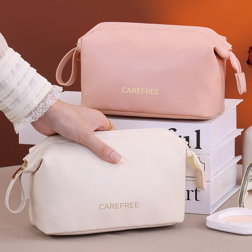 轻奢高级感通勤补妆包PU小巧便携分区口红粉饼化妆品收纳包化妆袋