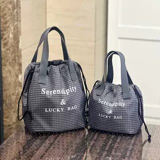新款防水束口袋手提保温桶包通勤饭盒包便当包抽口焖烧杯袋水杯袋