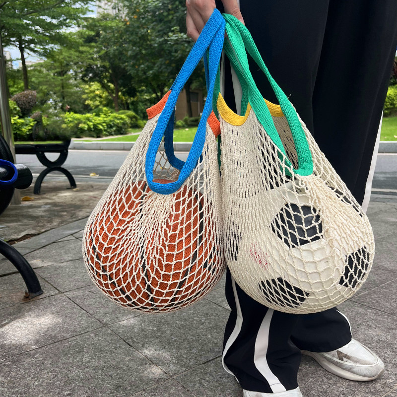 加厚手提篮球全棉网兜各球类通用图片