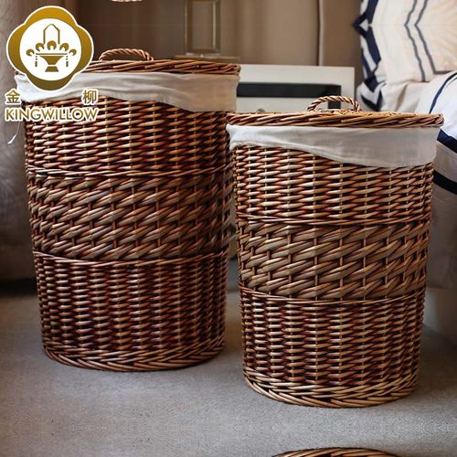 藤编收纳篮金柳藤编脏衣服收纳篮