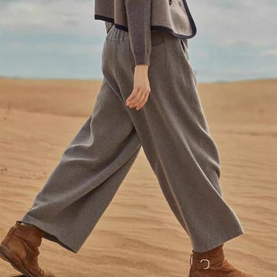 西北向南 玲珑纱定纺针织灯裤 宽松