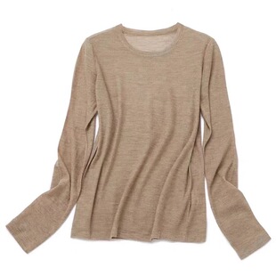 余味 80支精纺薄弹100羊绒打底衫 简约/百搭