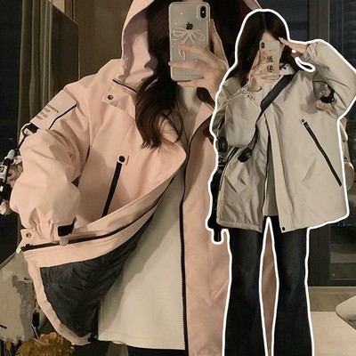 女童冬外套韩系夹棉休闲冲锋风衣