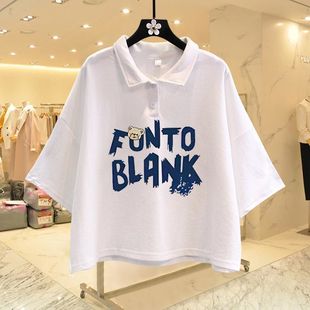 女童春款2026新款上衣夏薄款宽松纯棉短款百搭翻领Polo衫T恤短袖