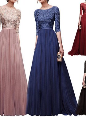 欧美秋冬2020新款晚礼服ebay亚马逊wish爆款雪纺晚礼服长裙