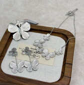 意大利进口 A145 5cm 925银蝴蝶系列 多蝶项链专柜品质45