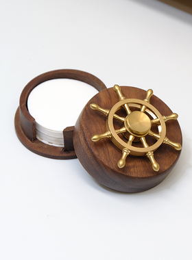 意式咖啡萃取过滤纸收纳盒胡桃木实木防尘收纳底座58/53/51mm通用