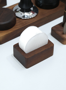 咖啡机手柄专用圆形粉碗滤纸515358mm二次分水摩卡壶滤纸收纳底座