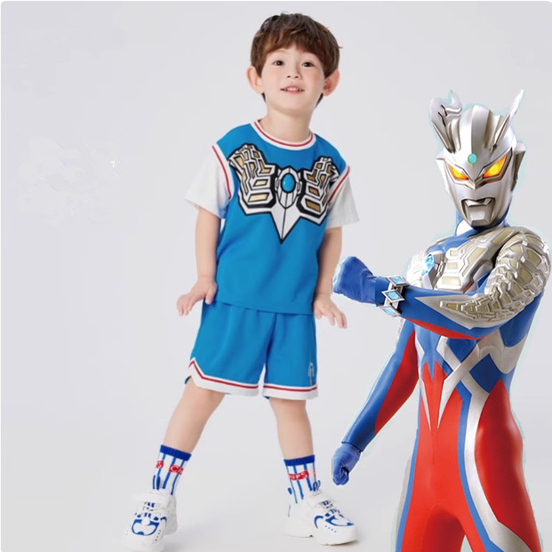 奥特曼衣服男童套装夏装韩版新款儿童装运动银河奥特曼套装