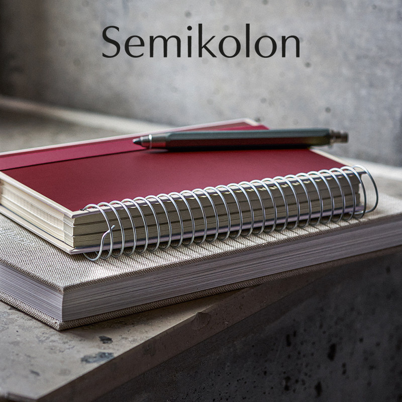德国灯塔Semikolon螺旋式线圈笔记本A5+加厚简约商务硬面记事本子