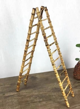 创意小竹梯子竹根竹鞭梯子茶杯刺身摆盘绿植装饰摆件鹦鹉玩具梯子