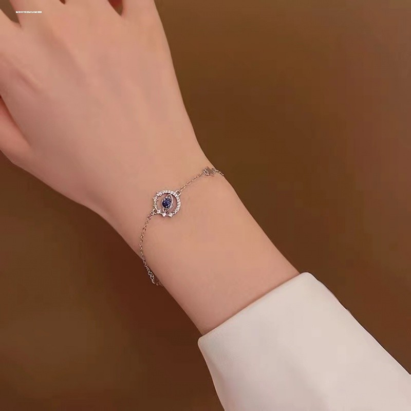 星月手链女镀银轻奢ins小众设计闺蜜星球手饰银饰