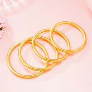 古法黄金手镯南非锡金实心仿真传承结婚首饰礼物不掉色沙金手镯女