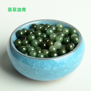 昆仑白玉珠子散珠手工diy手链项链串珠玉石圆珠配件材料