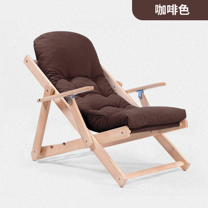 实木躺椅午睡折叠椅可调节沙发椅休闲椅阳台飘窗椅实木布艺椅子
